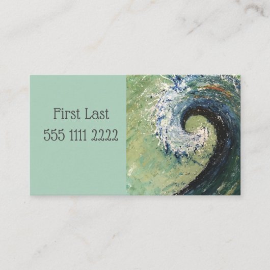 抽象的なビーチの波のファインアートの絵画 名刺 (正面)
