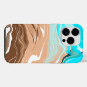 抽象的なビーチ フルイドアート iPhoneケース (裏面横)