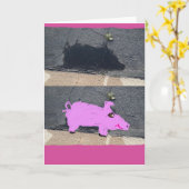 抽象的なピギー 🐷 カード (黄色い花)