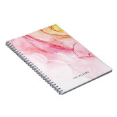 抽象的なピンクのインクペイント モダン ノートブック (右側)