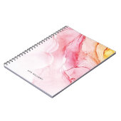 抽象的なピンクのインクペイント モダン ノートブック (左側)
