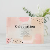 抽象的なピンクのジェネリックパーティーお祝い 招待状 (スタンド正面)