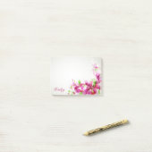 抽象的なピンクのハイビスカス4x3 ポストイット (デスク上)