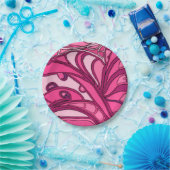 抽象的なピンクのパネルの絵画 ペーパープレート (パーティー)