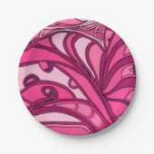 抽象的なピンクのパネルの絵画 ペーパープレート (正面)