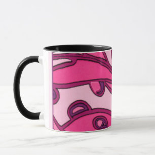 抽象的なピンクのパネルの絵画 マグカップ