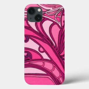 抽象的なピンクのパネルの絵画 iPhone 13ケース
