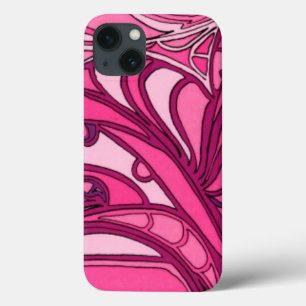 抽象的なピンクのパネルの絵画 iPhone 13ケース