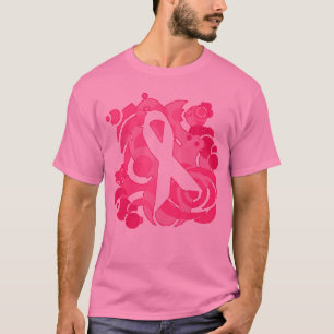 抽象的なピンクのリボンプロダクト Tシャツ