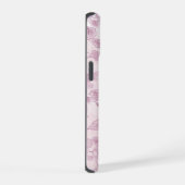 抽象的なピンクの花柄 iPhone 15ケース (右側面)