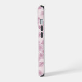 抽象的なピンクの花柄 iPhone 15ケース (左側面)