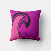 抽象的なピンクの黒は装飾用クッション波の渦巻きます クッション (裏面)