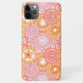 抽象的なピンクコーラルレッドオレンジの花柄アートパターン Case-Mate iPhoneケース (裏面)