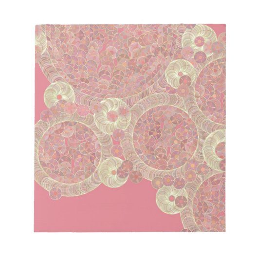 抽象的なピンクパターン花色は芸術を個人化します ノートパッド (正面)