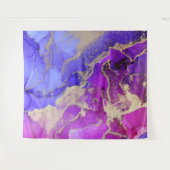 抽象的なピンクパープルジュエルトーン タペストリー (正面(横))