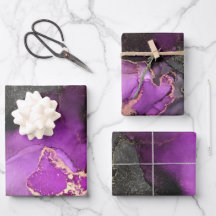 抽象的なピンクパープルブラックゴールドのユニークアート