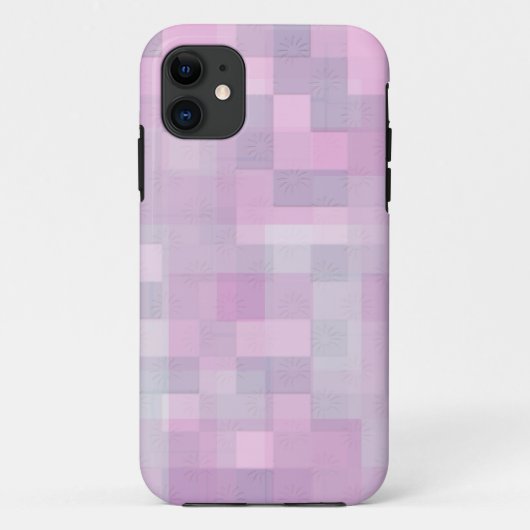 抽象的なピンク 白 グレー モザイク パターン Case-Mate iPhoneケース (裏面)