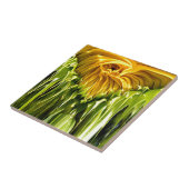 抽象的なファンキーなレトロなひまわり、不安な幾何学 タイル (側面)