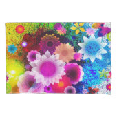 抽象的なファンタジーの花のコラージュ 枕カバー (正面)
