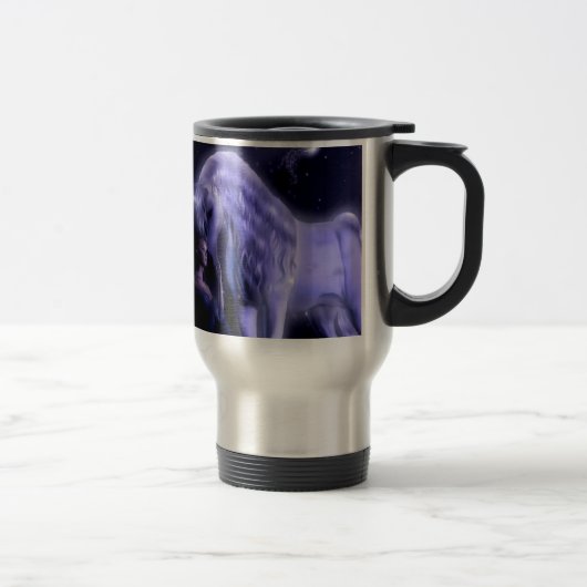 抽象的なファンタジーのPupleの妖精のユニコーン トラベルマグ (右)