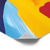 抽象的なファヴィストスタイルのイスタンブール 青いモスク ポスター (角)