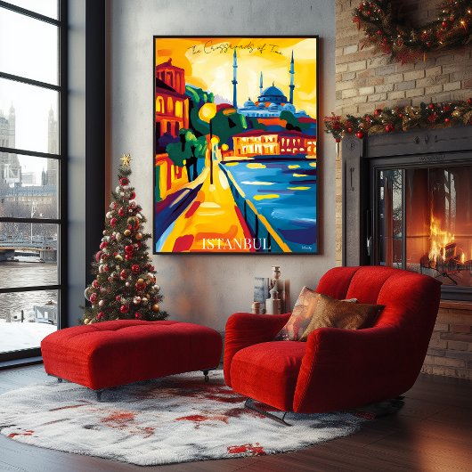 抽象的なファヴィストスタイルのイスタンブール 青いモスク ポスター