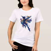 抽象的なフィギュアスケーター|流れるインクの水彩 トライブレンドTシャツ (正面)