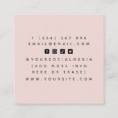 抽象的なフェイスビルディングヨガ ミニマル ニュートラル スクエア名刺 (裏面)