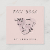 抽象的なフェイスビルディングヨガ ミニマル ニュートラル スクエア名刺 (正面)