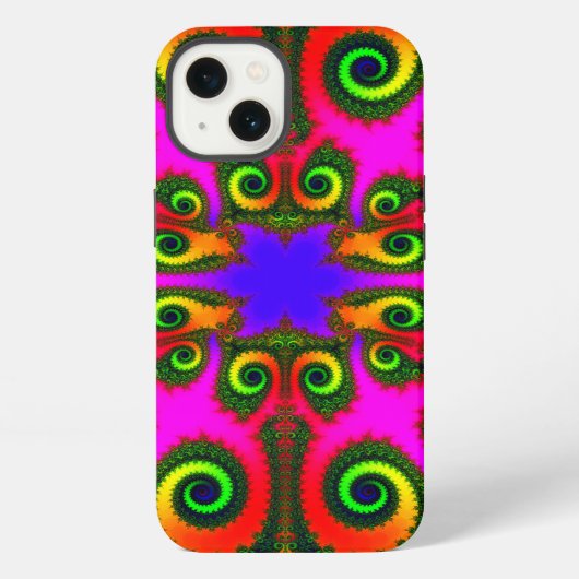 抽象的なフェニックスの花のフラクタル iPhoneケース (裏面)