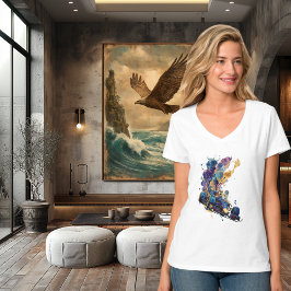 抽象的なフォーミュラ・レーシングカー | 流体インクの水彩画 トライブレンドTシャツ