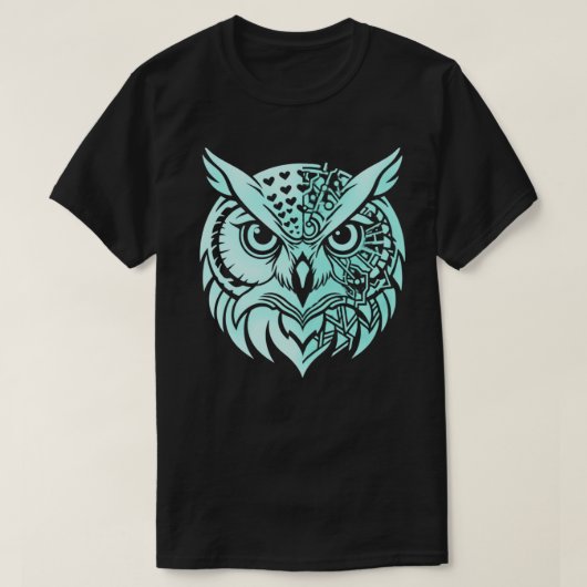 抽象的なフクロウの個性 | シンボリック・オブザーバー・モダン Tシャツ (デザイン正面)
