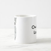 抽象的なフクロウ コーヒーマグカップ (中央)