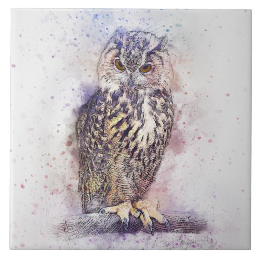 抽象的なフクロウ タイル (正面)