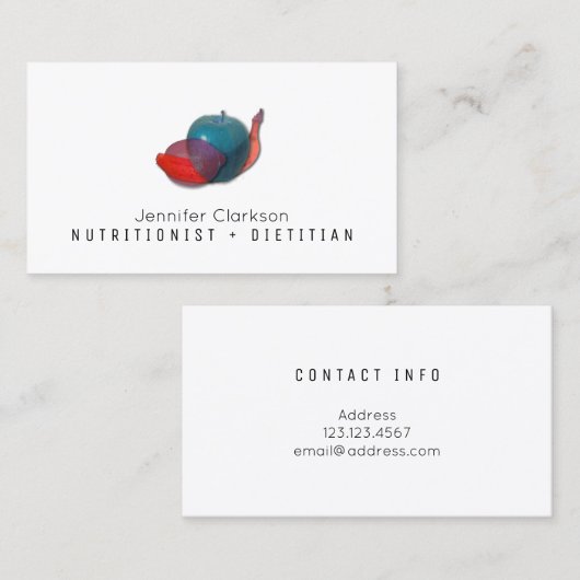 抽象的なフルーツの透明なイメージ 名刺 (正面/裏面)