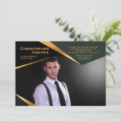 抽象的なフレームの横の写真の卒業の招待 招待状 (スタンド正面)