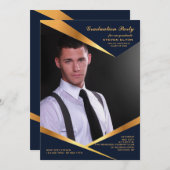 抽象的なフレームの縦の写真の招待状 招待状 (正面/裏面)