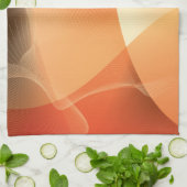 抽象的なブラウンおよびオレンジパターン キッチンタオル (折り畳み)