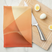 抽象的なブラウンおよびオレンジパターン キッチンタオル (四つ折り)