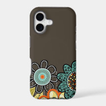 抽象的なブラウンによってはiPhone 7のプラスの堅い箱が開花します