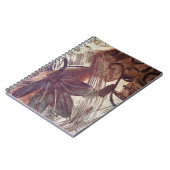 抽象的なブラウンの花柄デザイン1 ノートブック (左側)