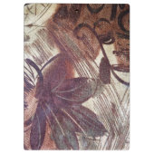 抽象的なブラウンの花柄デザイン 1 クリップボード (裏面)