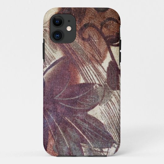 抽象的なブラウンの花柄デザイン 1 Case-Mate iPhoneケース (裏面)