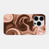 抽象的なブラウンスワール大理石のiPhone 16 iPhoneケース (裏面横)