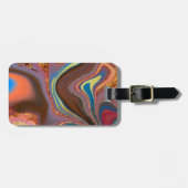 抽象的なブラウン柄 ラゲッジタグ (正面横)
