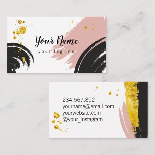抽象的なブラシの打撃の名刺 名刺 (正面/裏面)