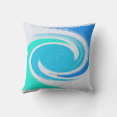 抽象的なブラシの打撃の渦巻の質 クッション (裏面)