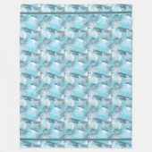 抽象的なブラシはティール(緑がかった色)パターンをなでます フリースブランケット (正面)