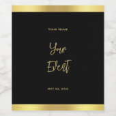 抽象的なブラックとゴールドのワインボトルラベル ワインラベル (シングルラベル)