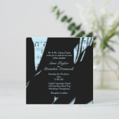 抽象的なブラックとパウダーブルーの音楽 招待状 (スタンド正面)